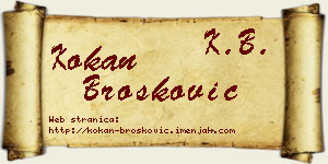 Kokan Brošković vizit kartica